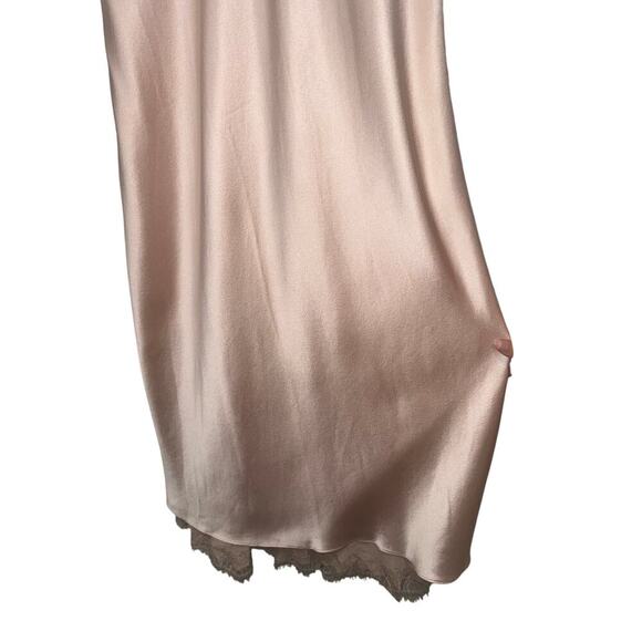 St. John Evening Pale Rose Satin Slip Dress Lace Trim Size 6 – Vintage Glam - Picture 7 of 14